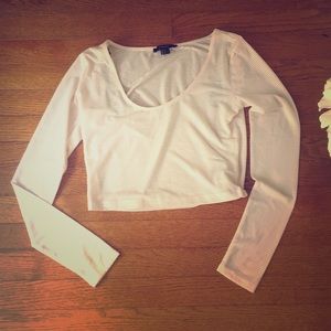 Blush long sleeve crop top